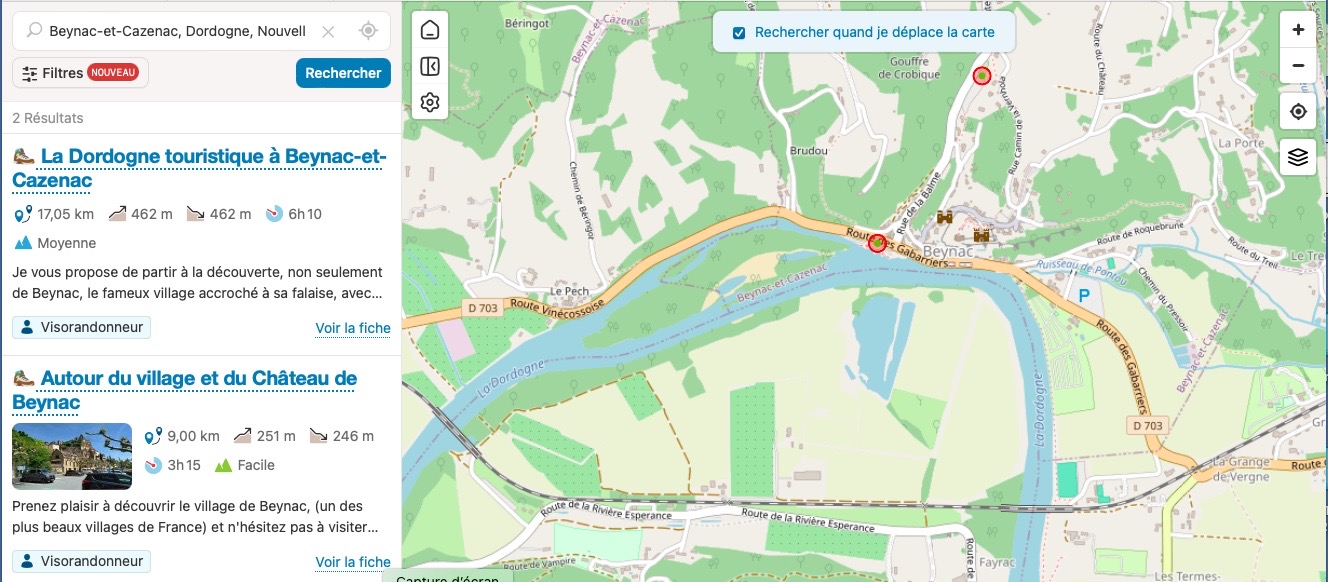 Randonnées autour de Beynac-et-Cazenac