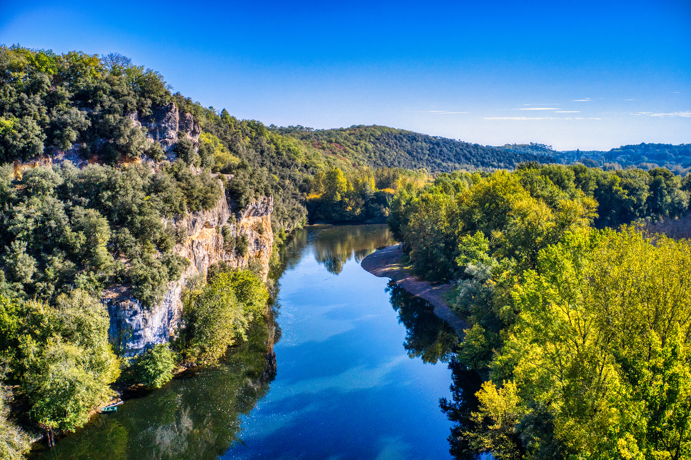 Vue aérienne de la Dordogne